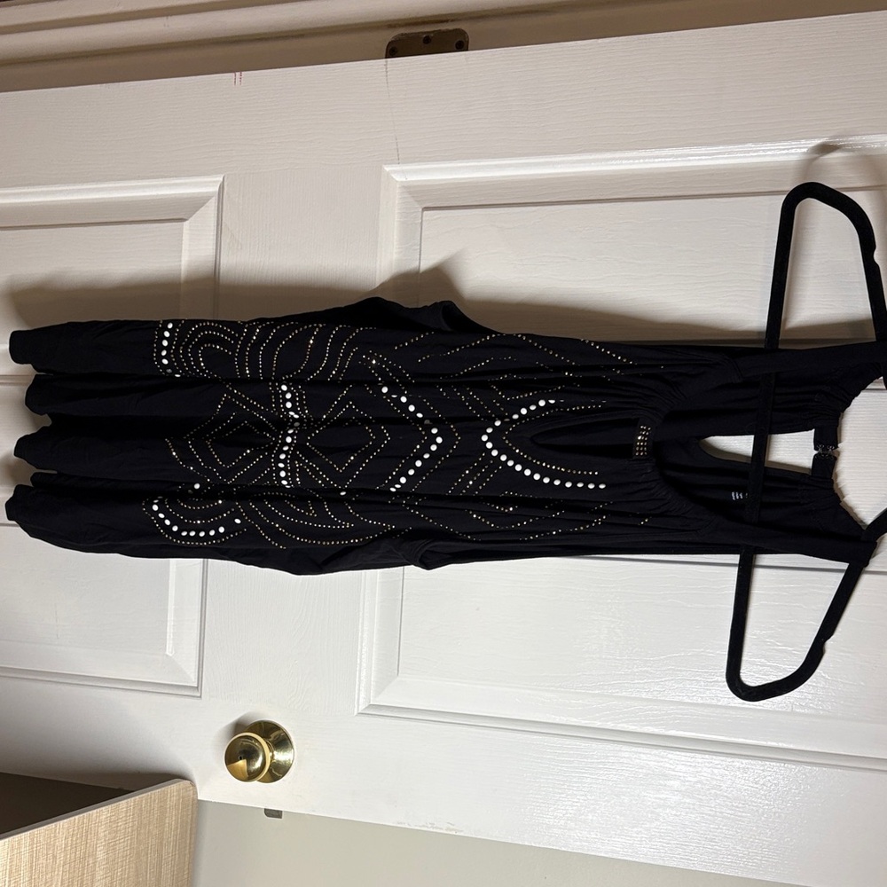 Lane Bryant Black Sleeveless Top with Silver Accents